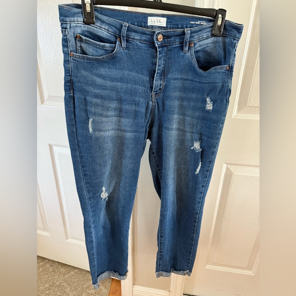 Nicole Miller Stylish Blue  High Rise Skinny Crop Jeans